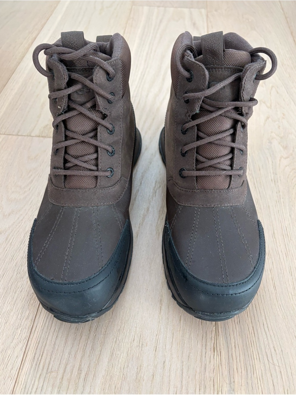UGG Mens Black Emmett 1115834 Leather Waterproof Lace Up Duck Boots Sz US 12 - Picture 4 of 10